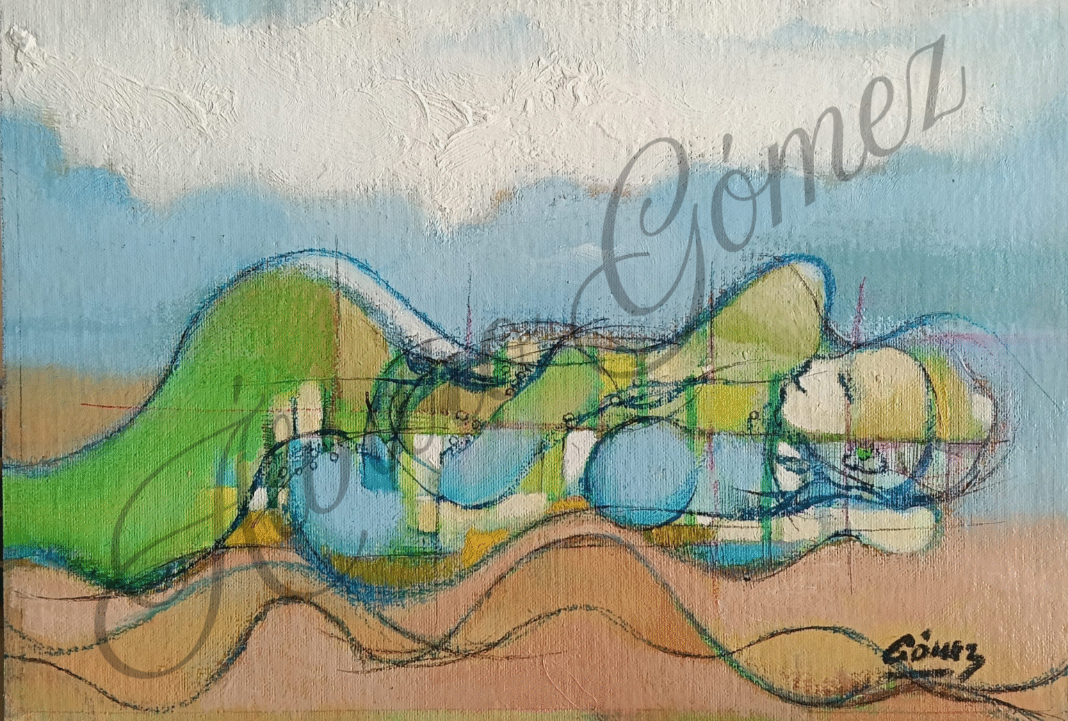 Mujer acostada en la arena